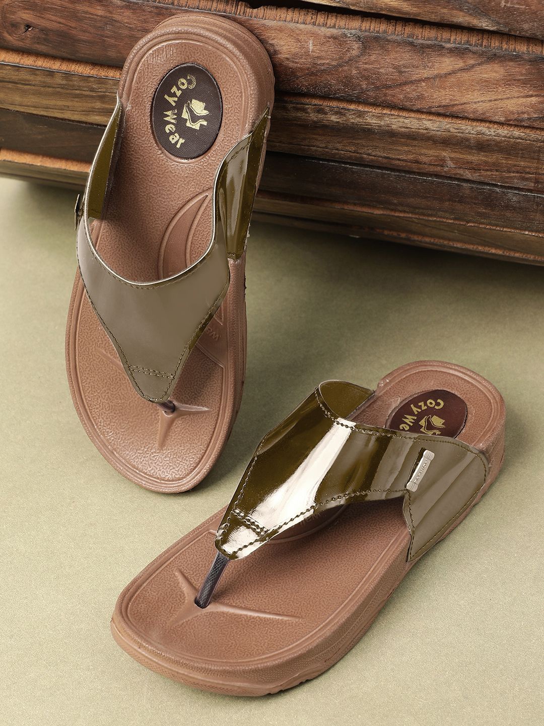 

Cozy Wear Women Slip-On Flip Flops, Metallic