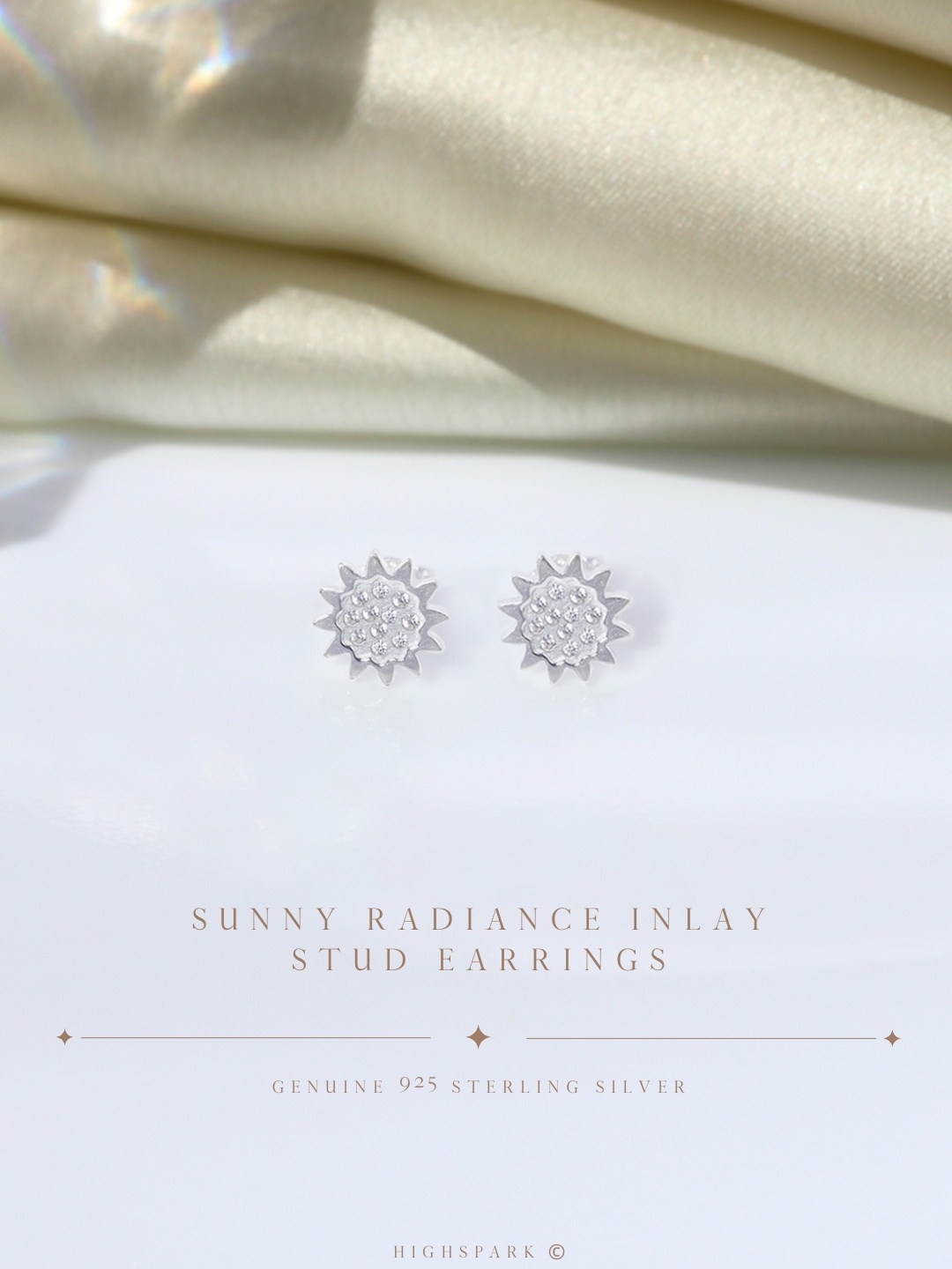 

HighSpark 925 Sterling Silver Contemporary Studded Earrings