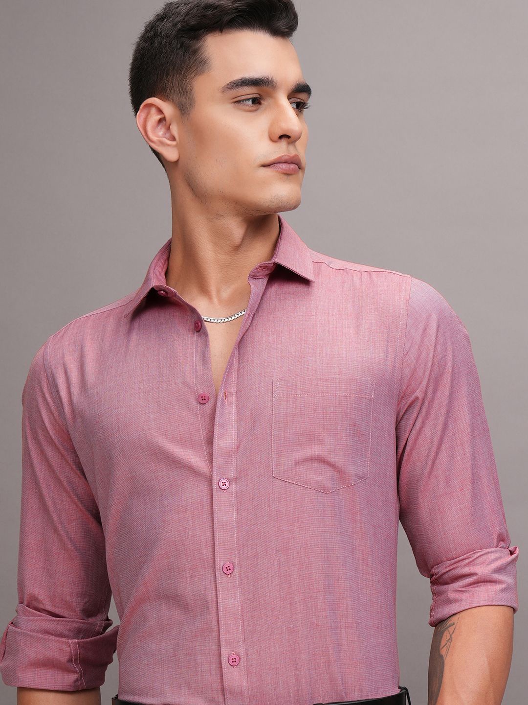 

HIGHLANDER Men Slim Fit Shirt, Pink