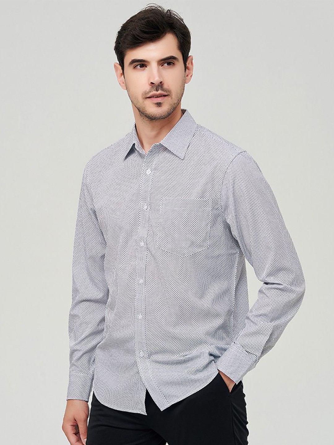 

StyleCast x Revolte Men Regular Fit Checked Shirt, Grey