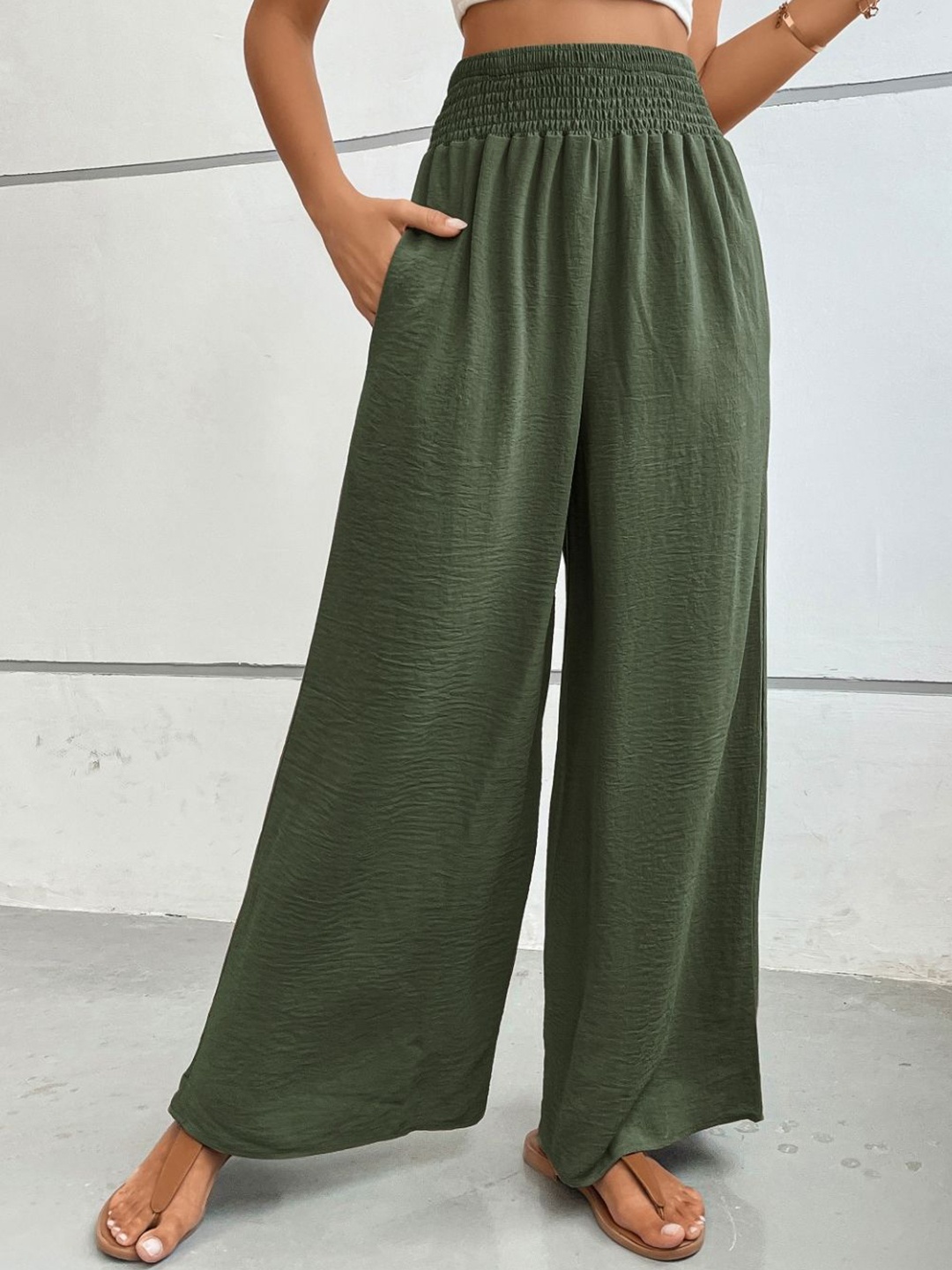 

KPOP Women Tailored Trousers, Green