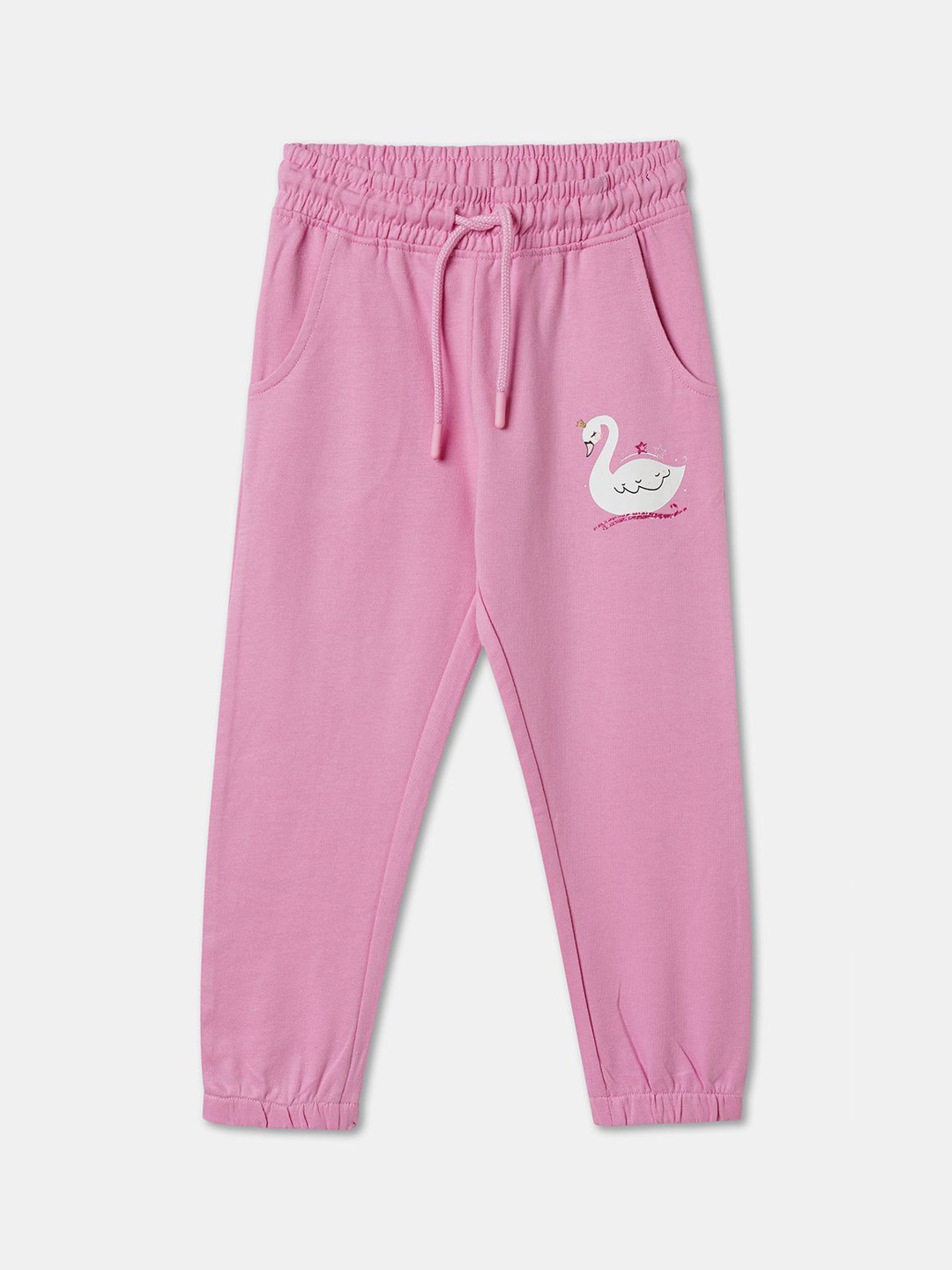 

R&B Girls Graphic Printed Pure Cotton Jogger, Pink