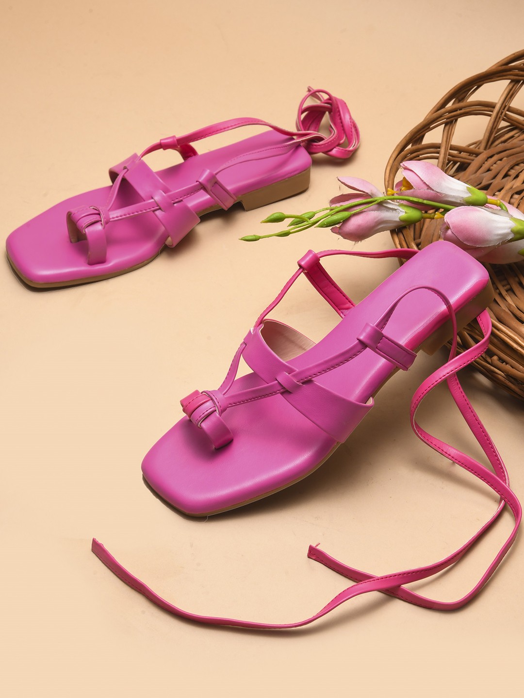

Try Me Women Ethnic Open Toe Flats, Pink