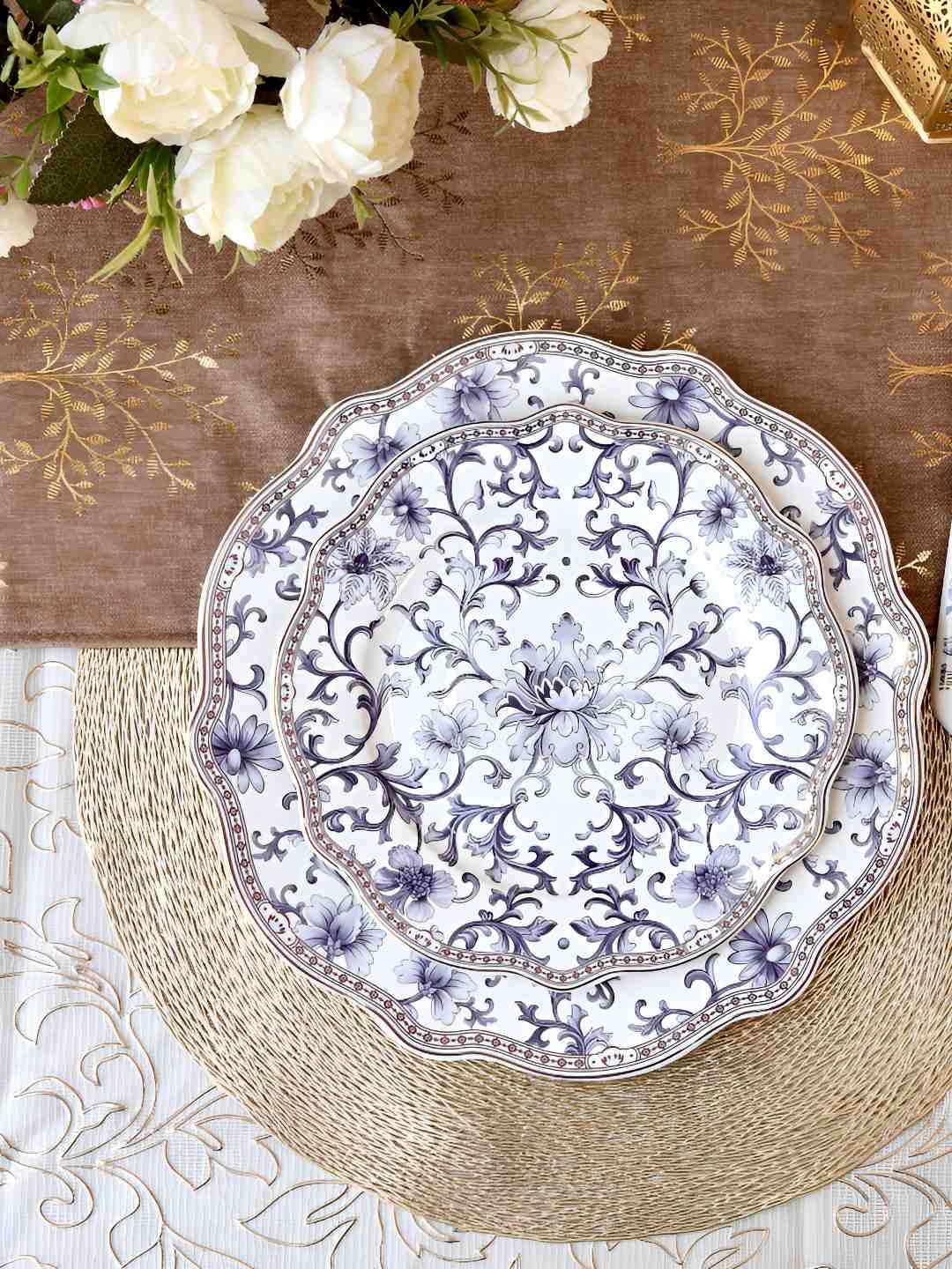 

vigneto Gold-Toned 2024 8 Pieces Porcelain Plates