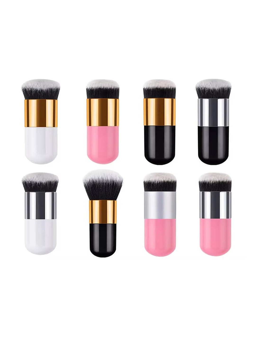 

Rsentera 8-Pcs Synthetic Face & Eye Foundation Makeup Brush Set, Pink