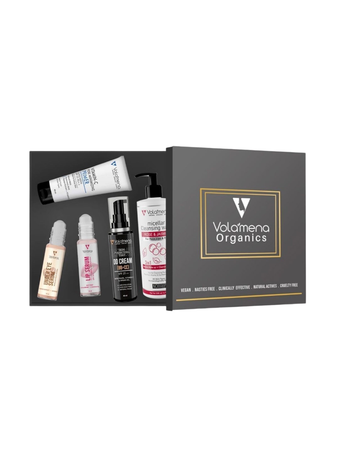 

Volamena Set Of 5 Makeup Care Kit, White