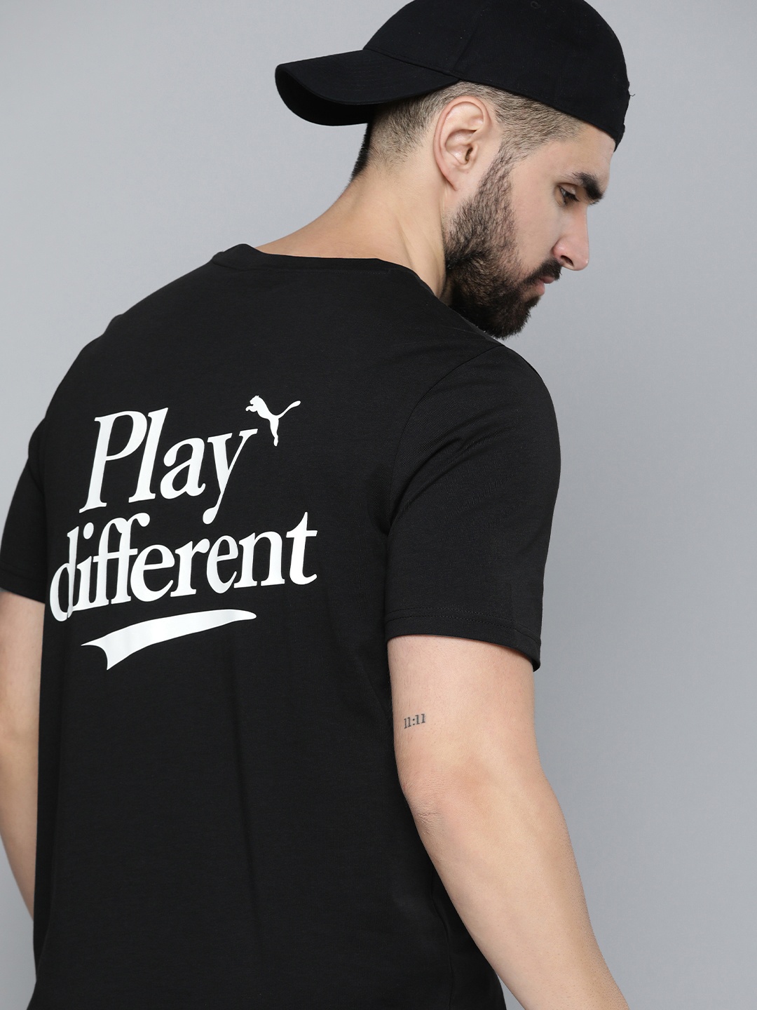 

Puma Legacy Typography Printed Pure Cotton T-shirt, Black