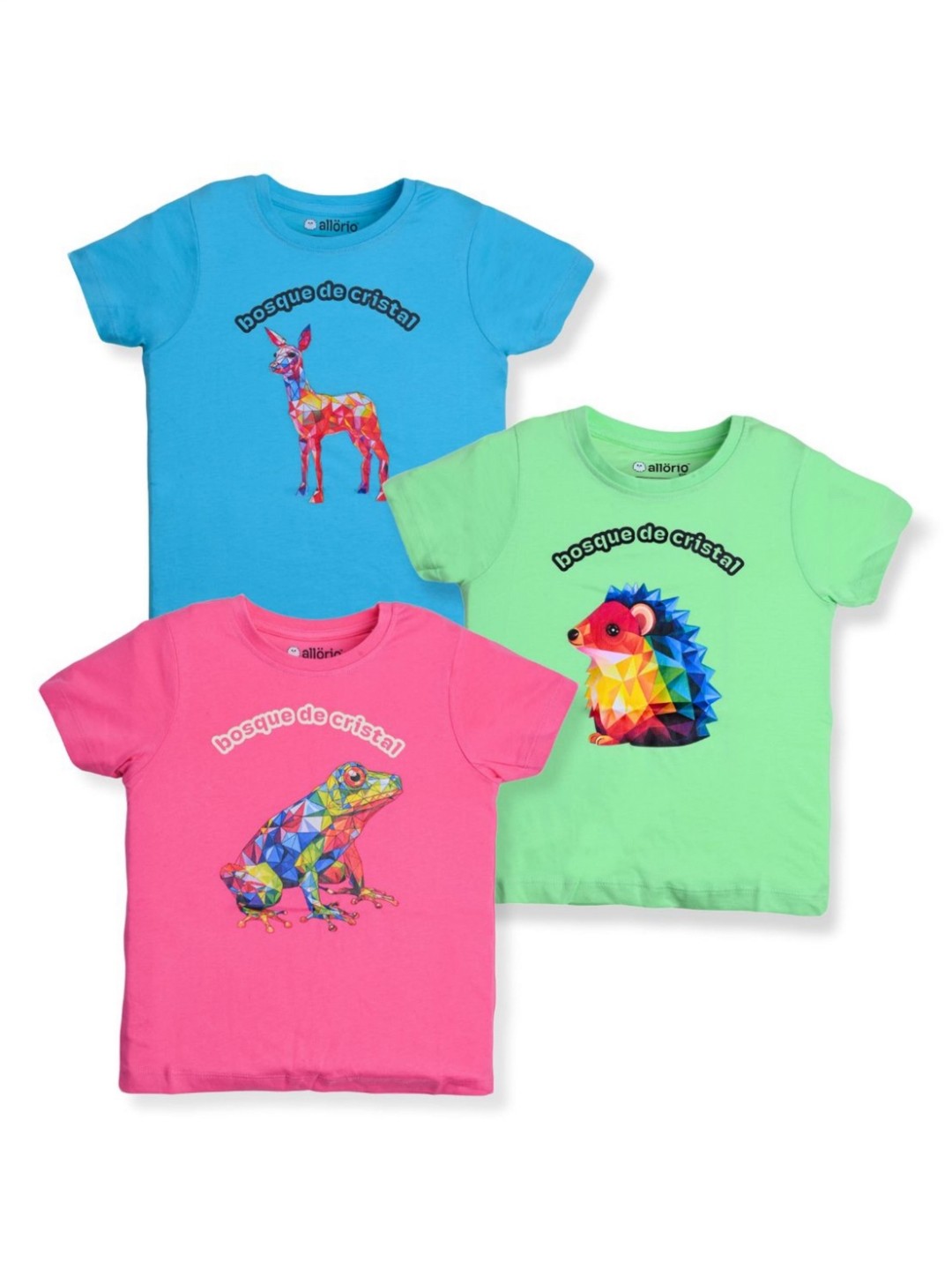 

allorio kids Girls 3 Printed Applique Slim Fit T-shirt, Multi