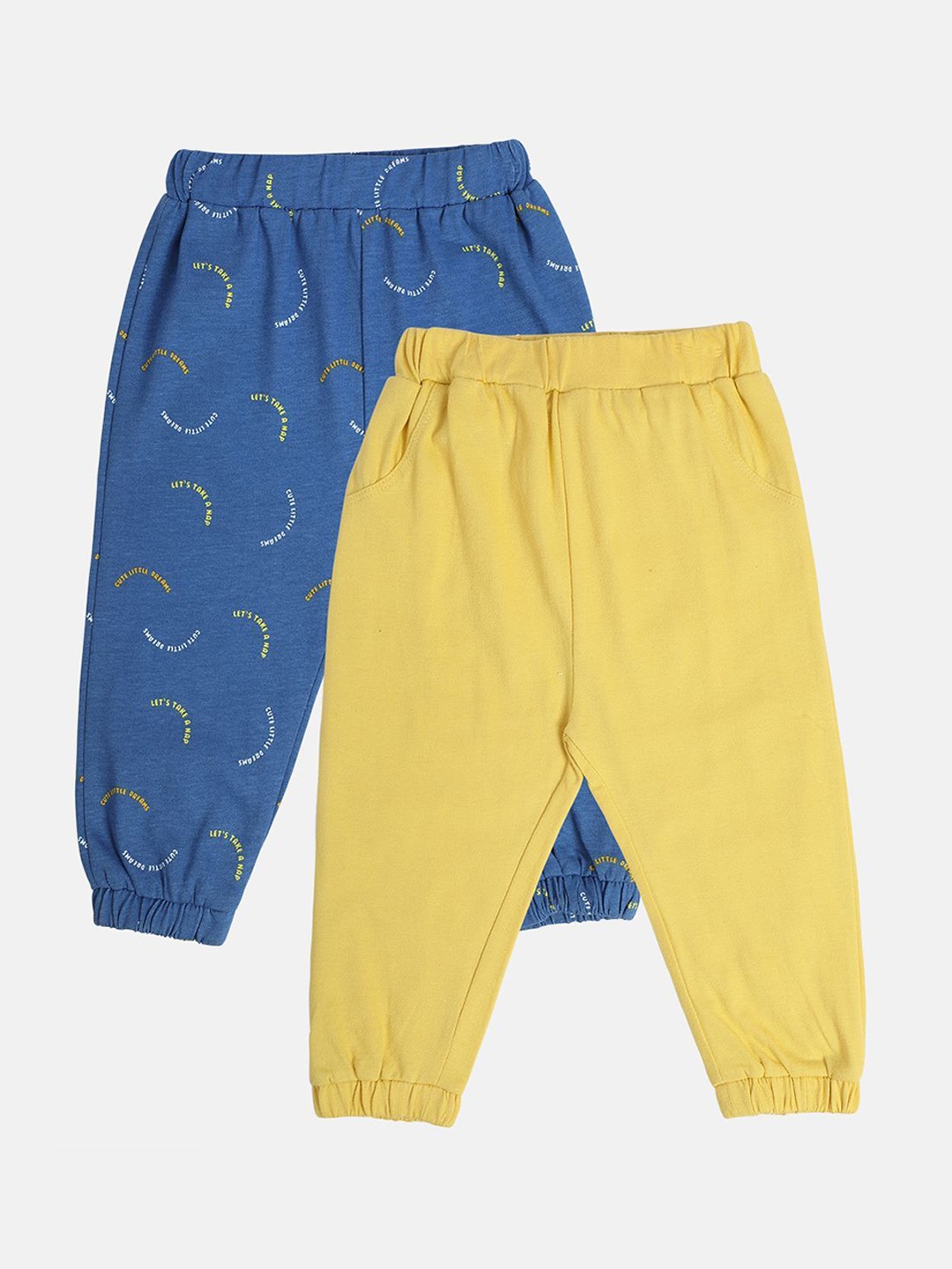

MINI KLUB Pack Of 2 Boys Printed Lounge Pants, Blue