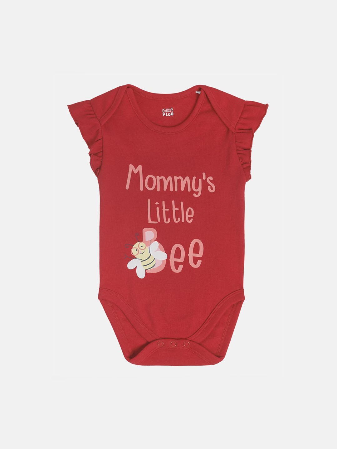 

MINI KLUB Girls Printed Pure Cotton Bodysuit, Red
