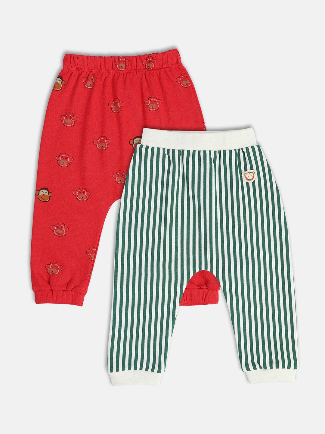 

MINI KLUB Pack Of 2 Boys Printed Lounge Pants, Red