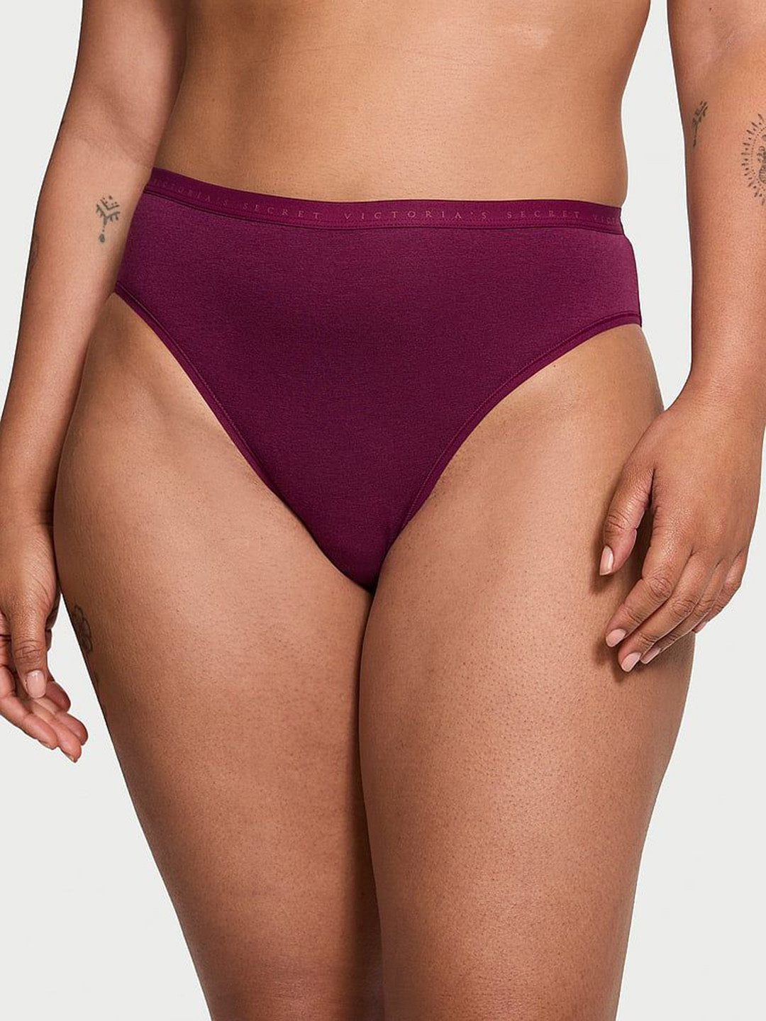 

Victoria's Secret Brand Logo Printed High Rise Seamless Hipster Briefs 112448496GVG, Maroon