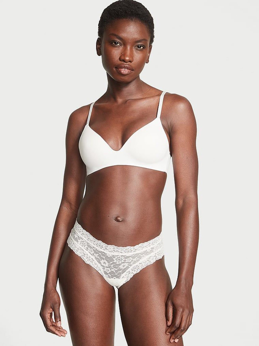 

Victoria's Secret Women Self-Design Low-Rise Bikini Briefs, White