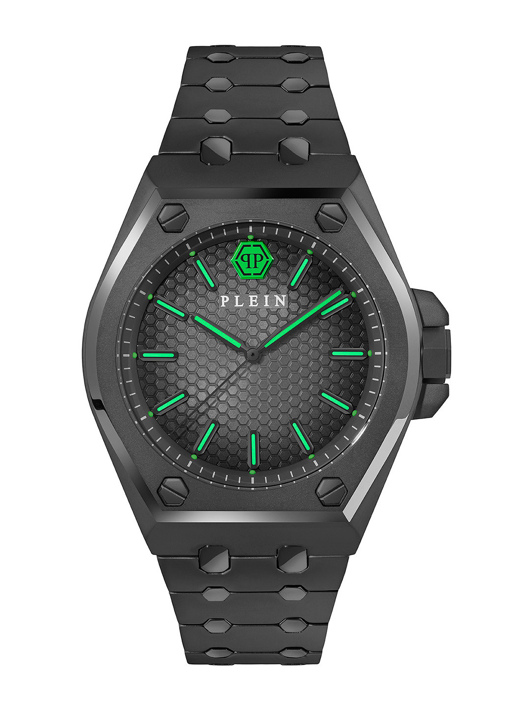 

PHILIPP PLEIN Men Brass Dial & Stainless Steel Straps Analogue Watch PWPMA0524, Black