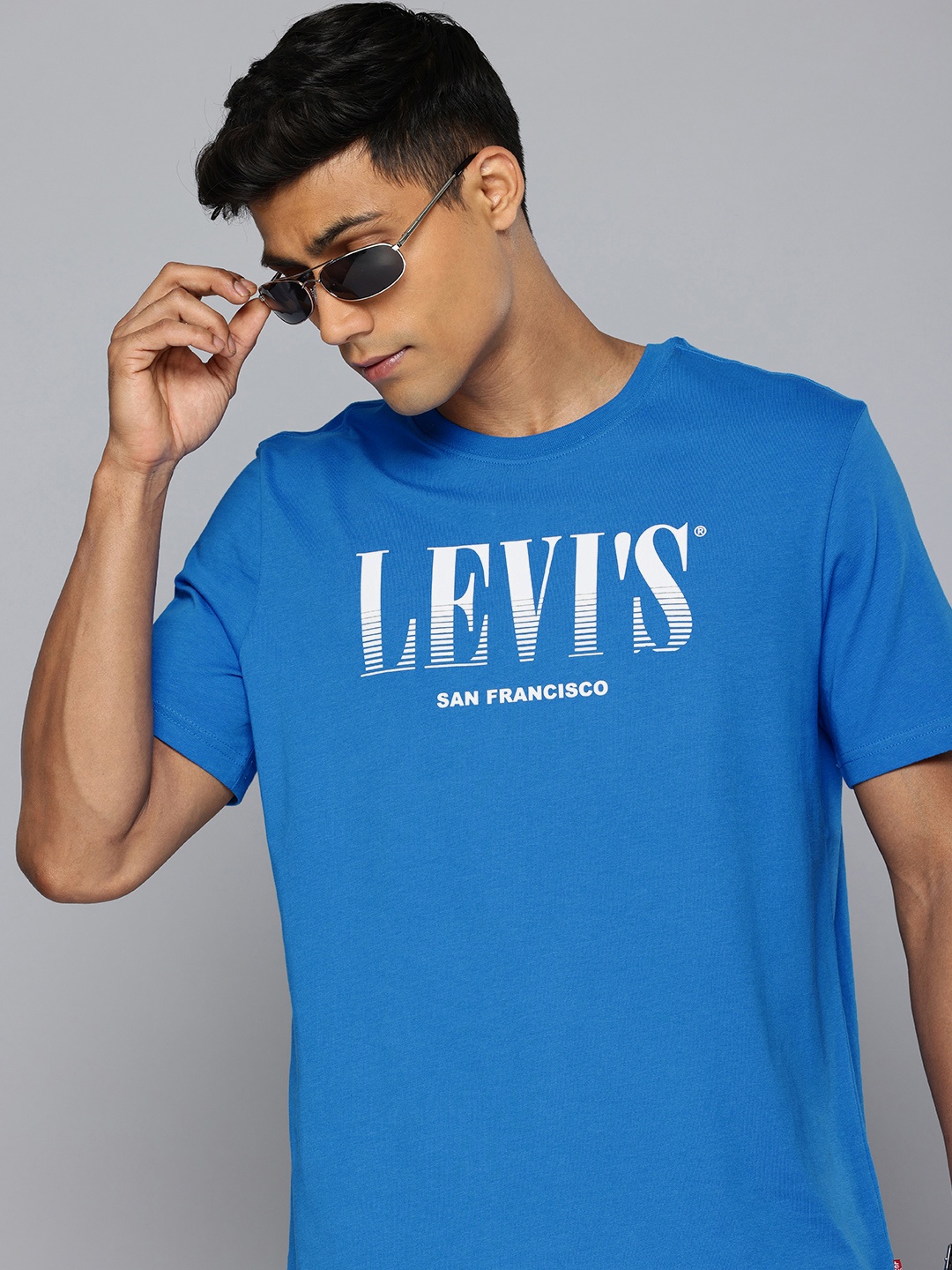 

Levis Brand Logo Printed Pure Cotton T-shirt, Blue