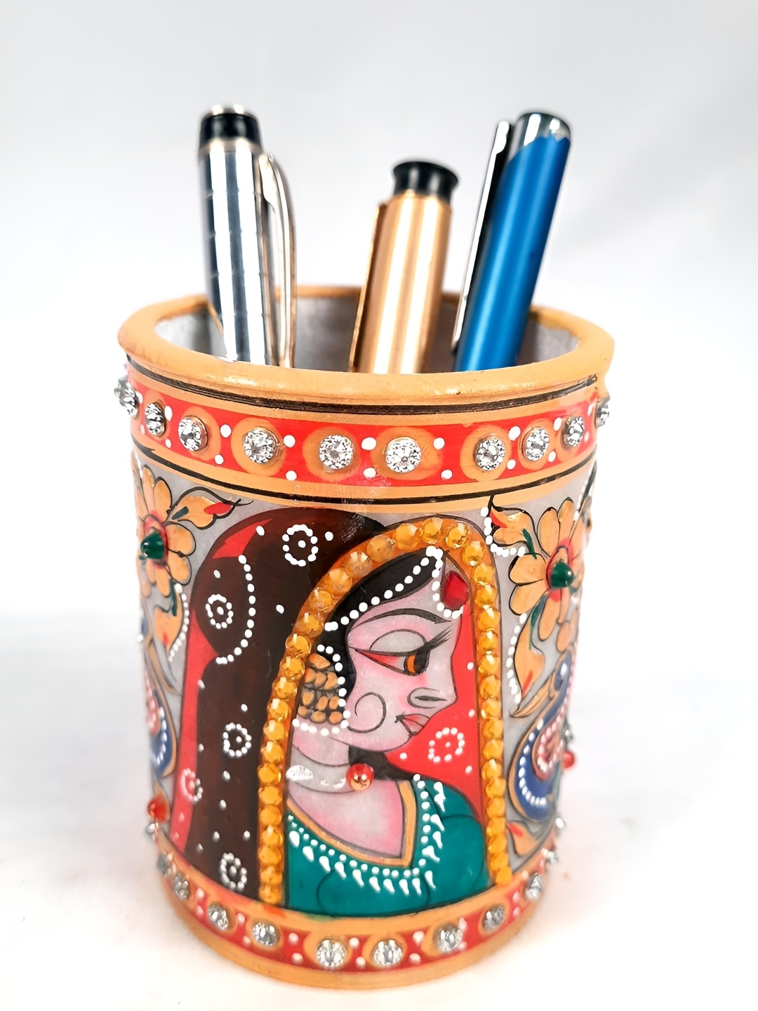 

apka mart Self Design Pen Stand, Red