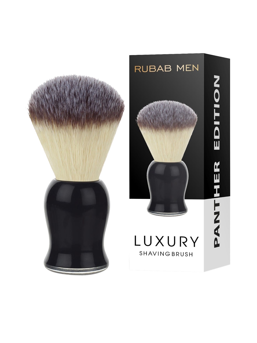 

RUBAB MEN 100% Cruelty Free Bristles Premium Soft Shaving Brush, Black