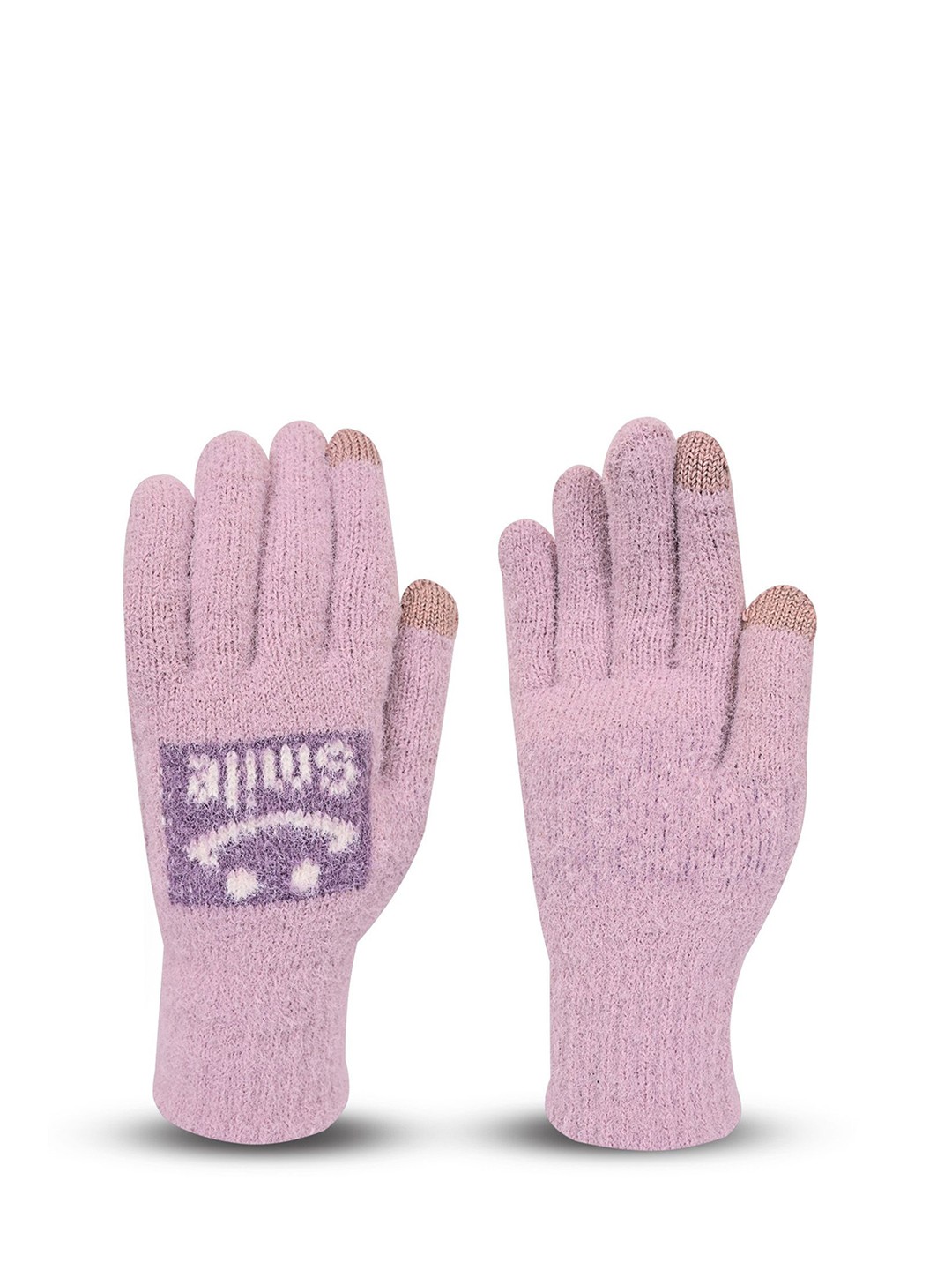 

LOOM LEGACY Women Patterned Acrylic Winter Gloves, Purple