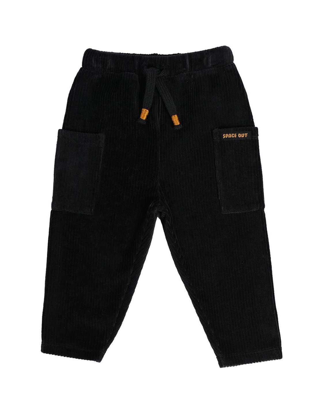 

MINI KLUB Boys Solid Ribbed Lounge Joggers, Black