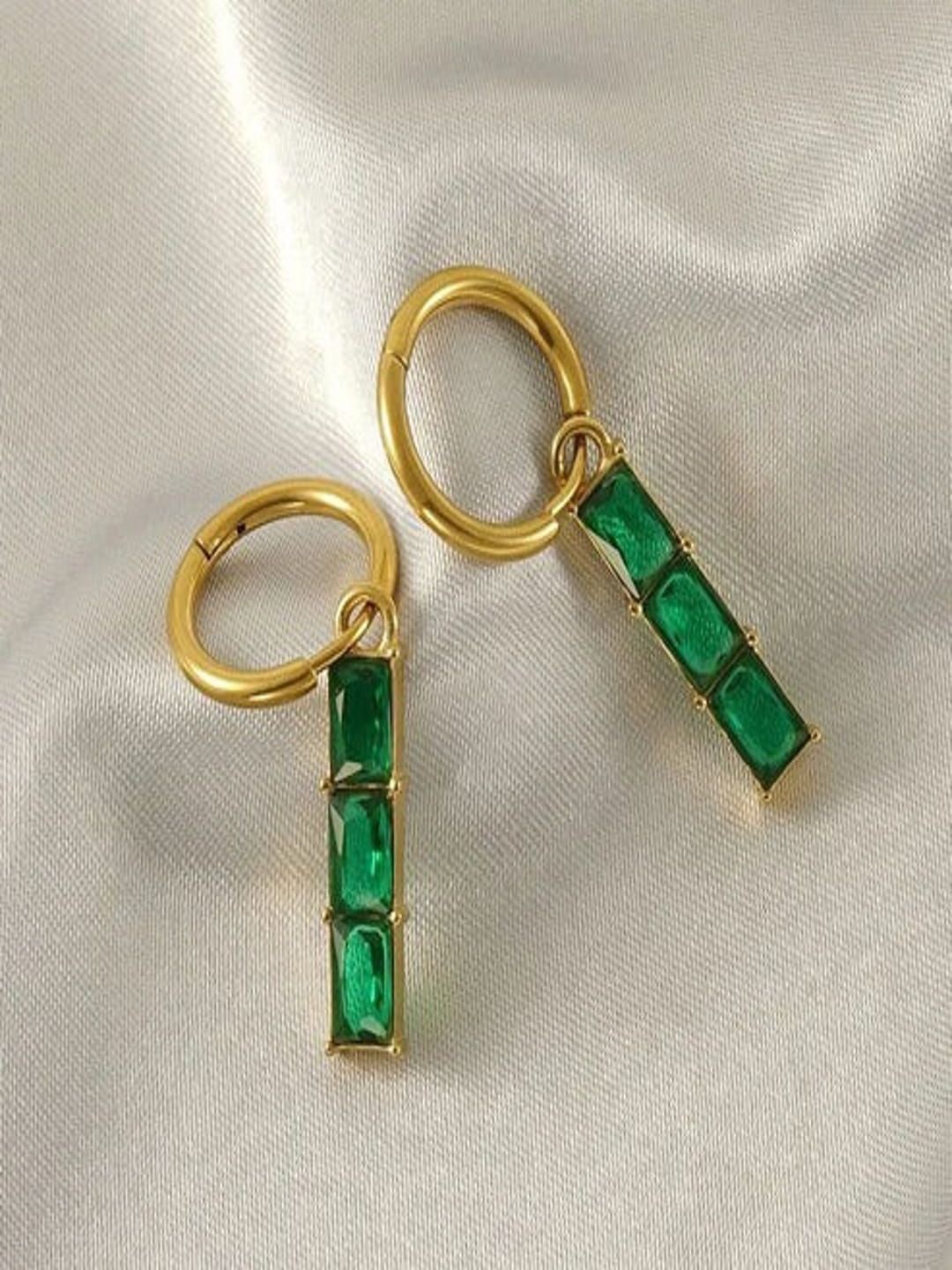 

DIATOMS Leaf Shaped Hoop Earrings, Gold
