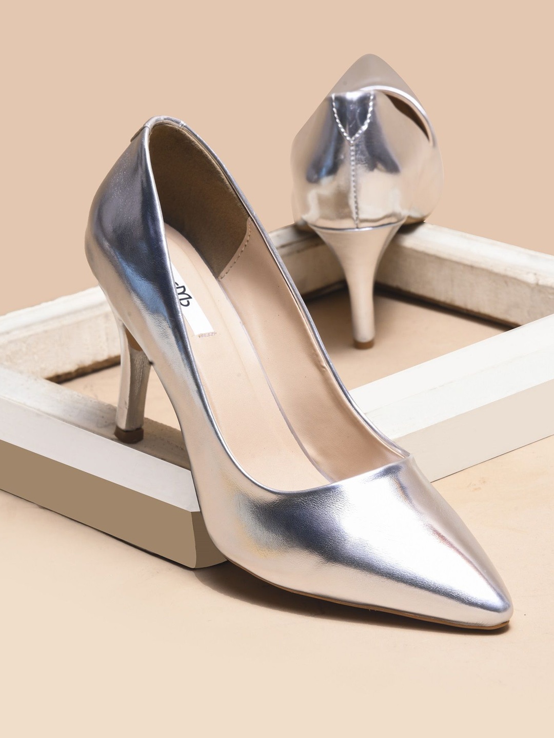 

THE WHITE POLE Stiletto Heel Pumps, Silver