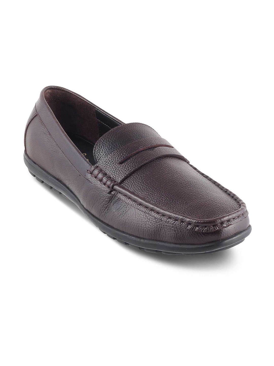 

Tresmode Men Leather Slip-On Loafers, Brown