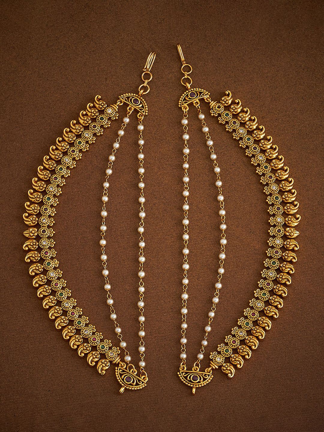 

Kushal's Fashion Jewellery Stone Studded Matil, Gold