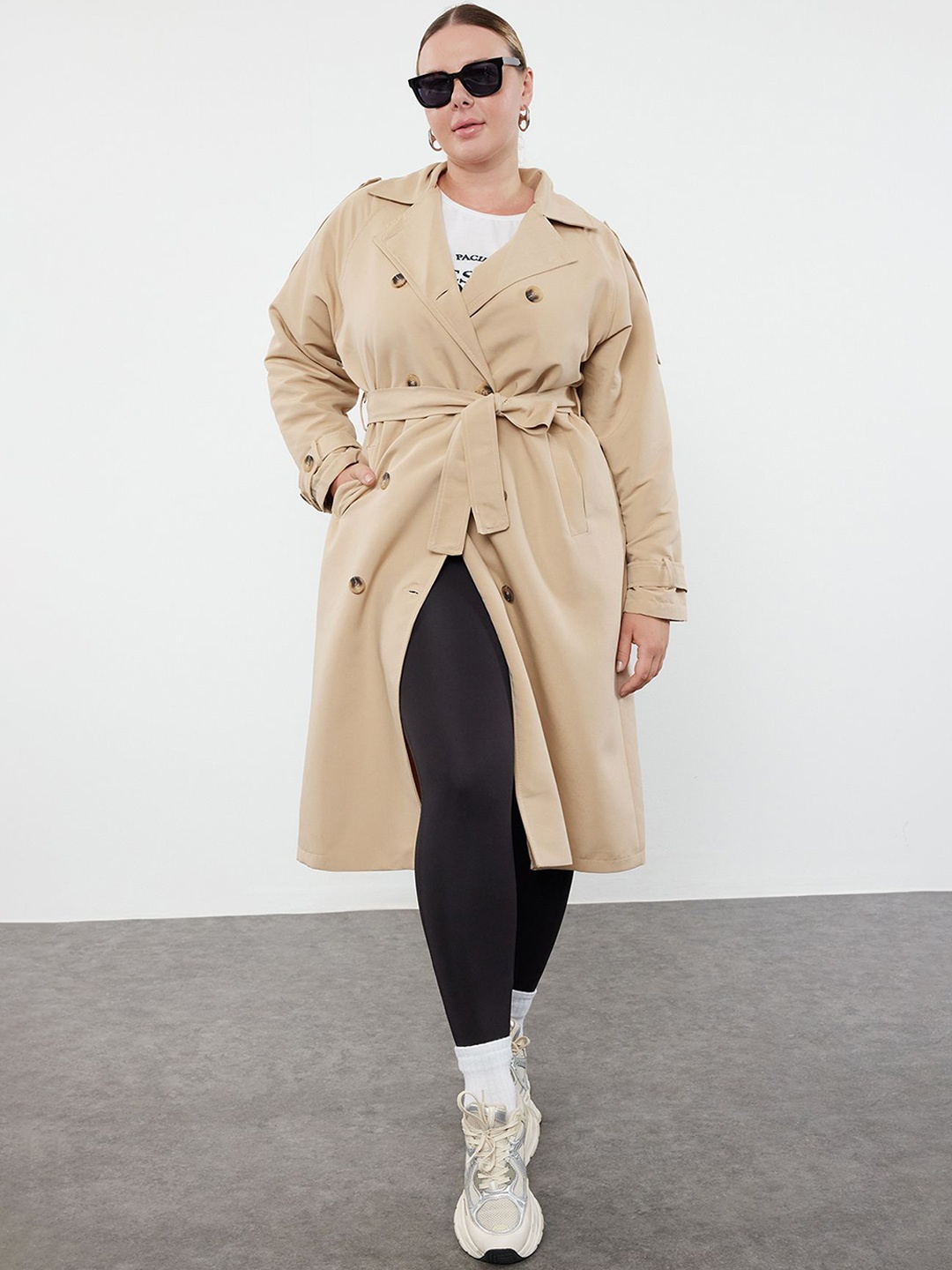 

Trendyol Double-Breasted Overcoats, Beige