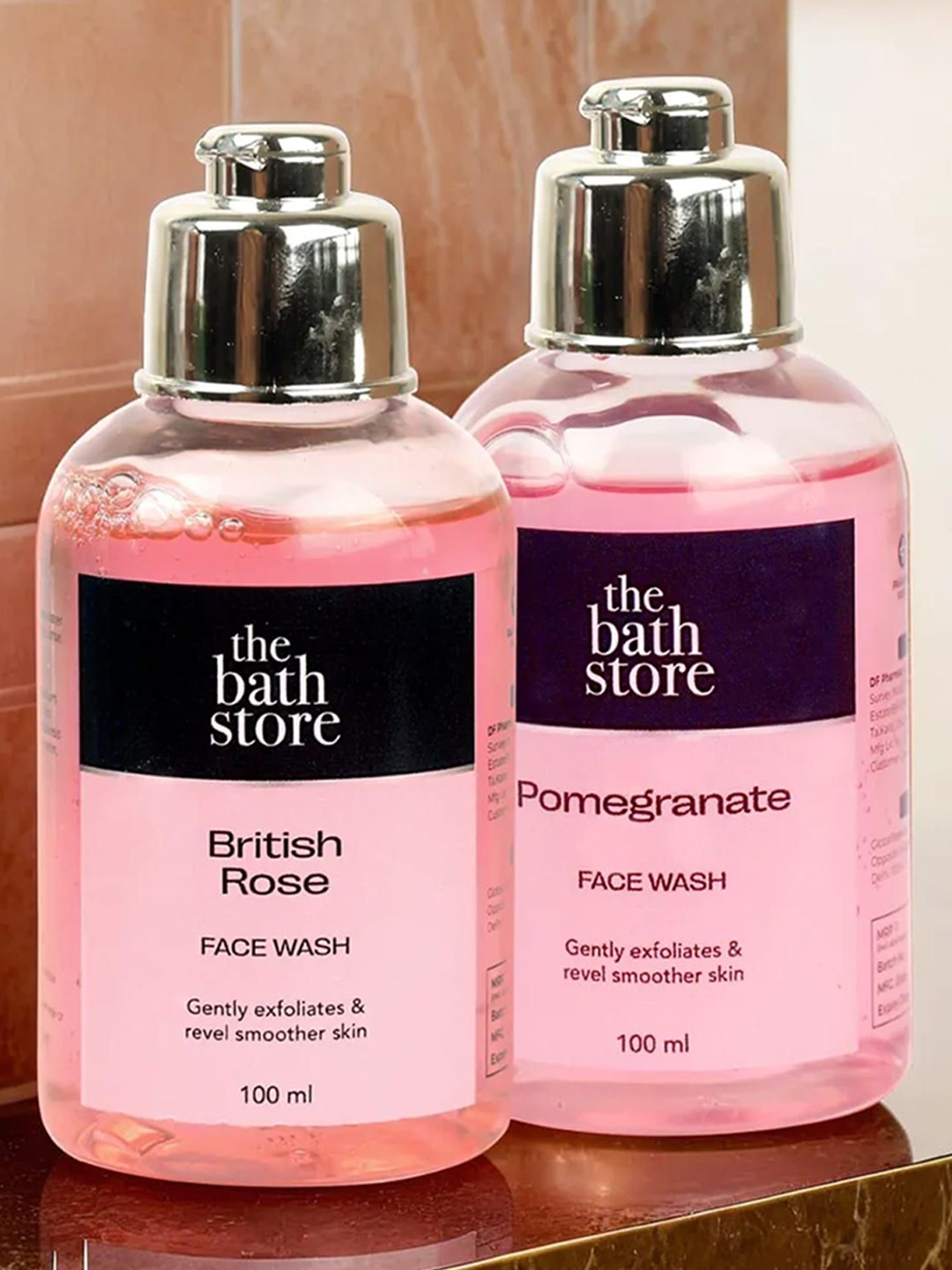 

The Bath Store Set Of 2 British Rose & Pomegranate Face Wash-100ml Each, Pink