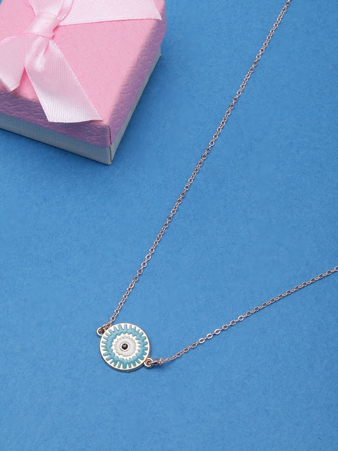 

KPOP Brass Rose Gold-Plated Enamelled Necklace