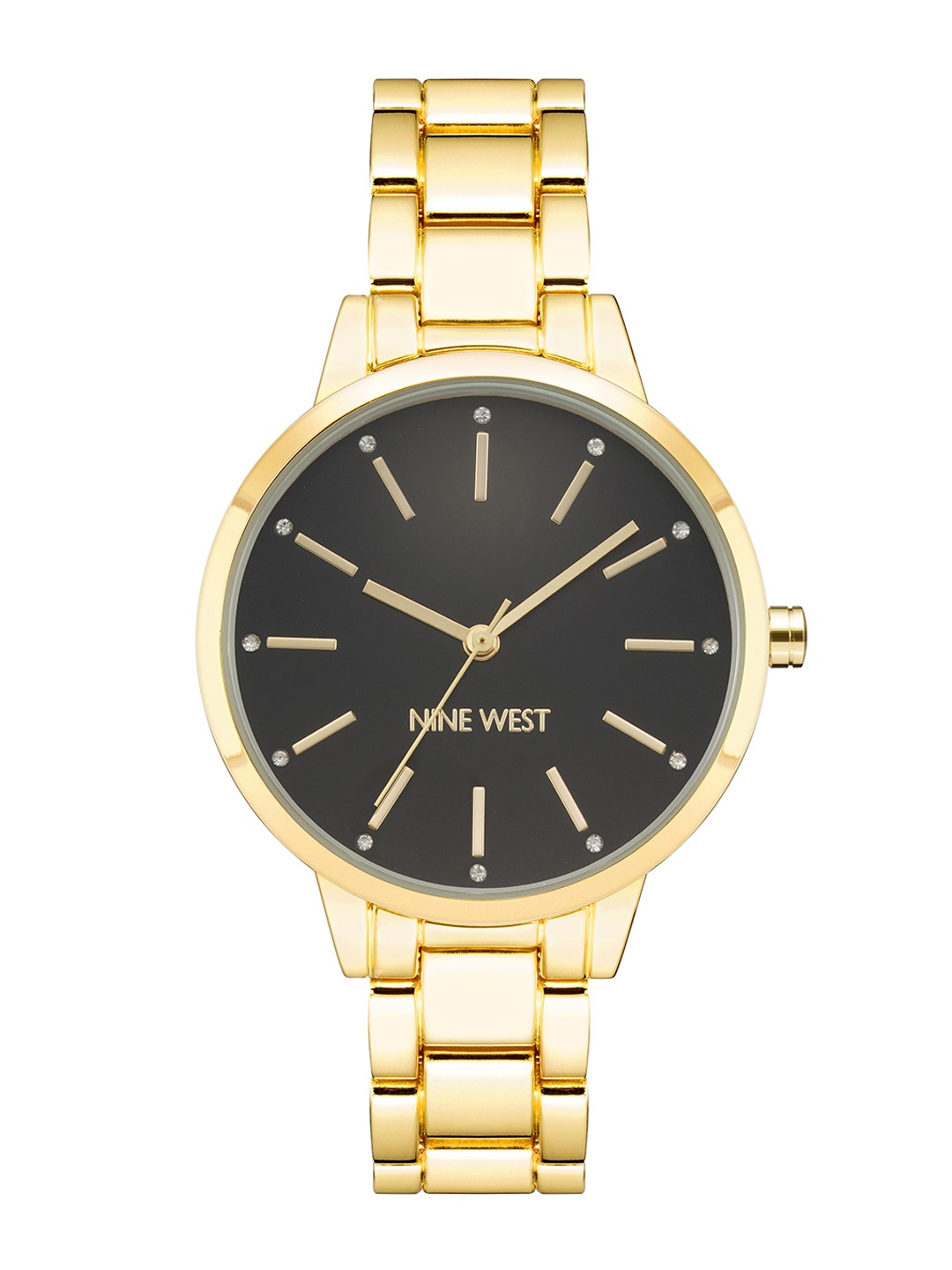 

Nine West Women Dial & Bracelet Style Straps Analogue Watch NW-2098BKGB, Gold