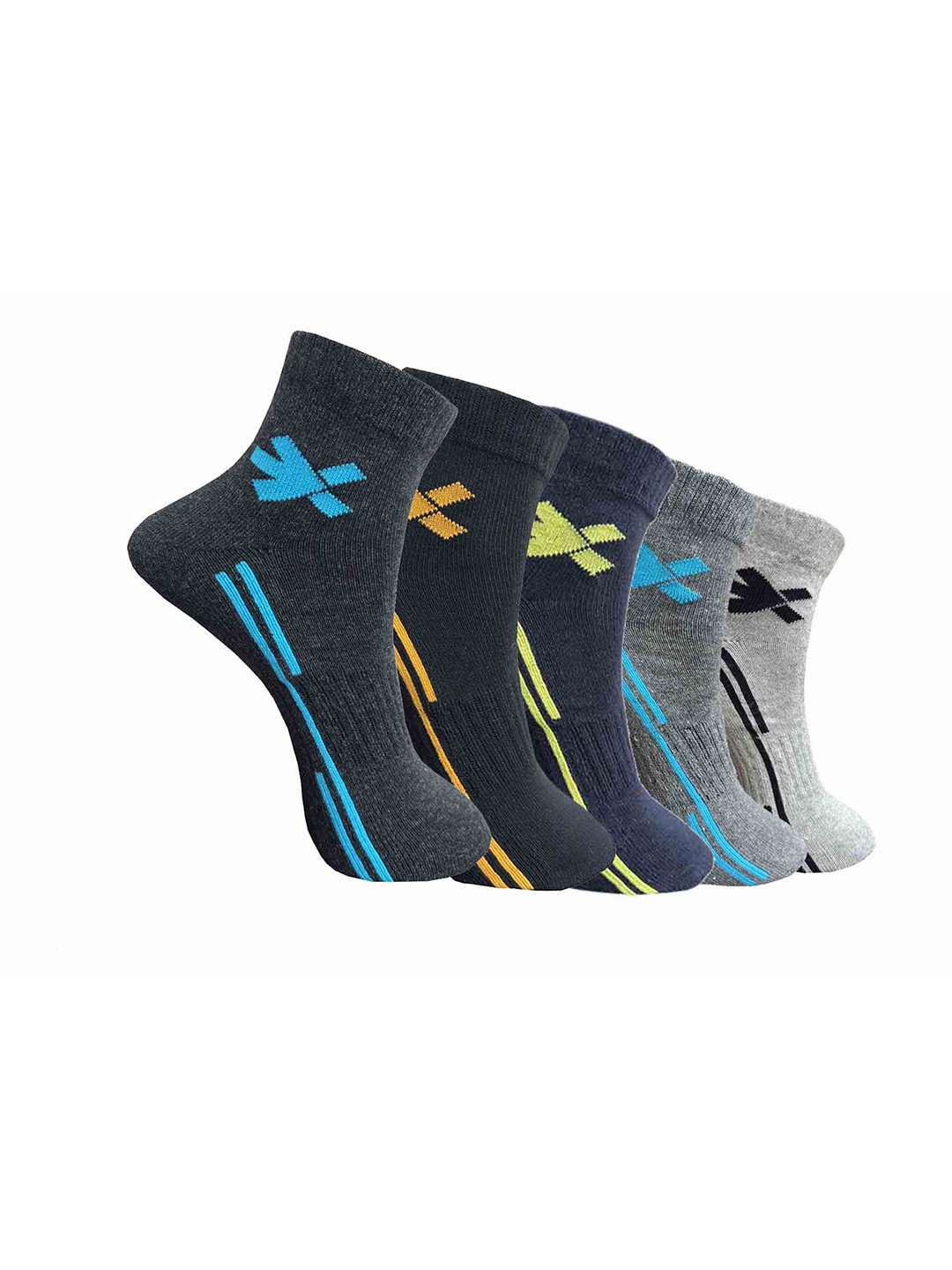 

HRX by Hrithik Roshan Men Pack Of 5 Patterned Ankle-Length Socks, Black