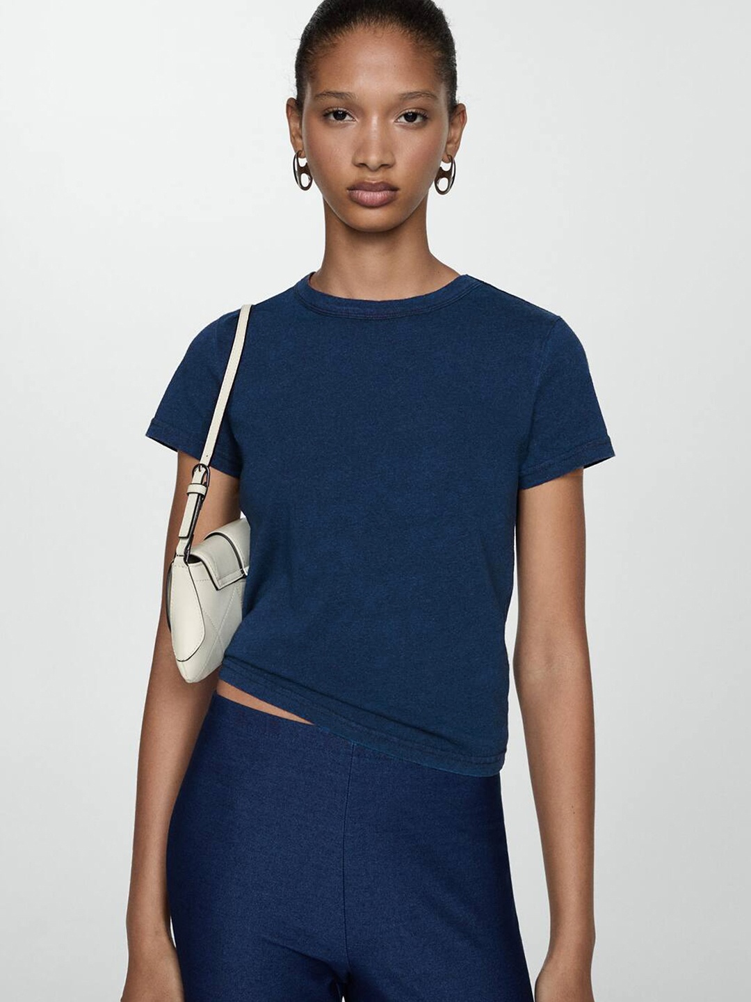 

MANGO Regular Fit T-shirt, Navy blue