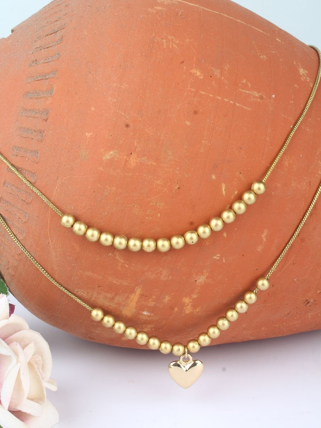 

KPOP Gold-Plated Layered Beaded Necklace