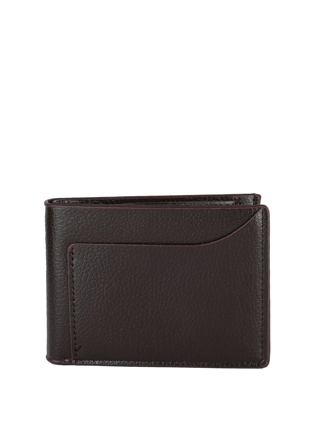 

SAZARA Men Textured Leather Two Fold Wallet, Brown