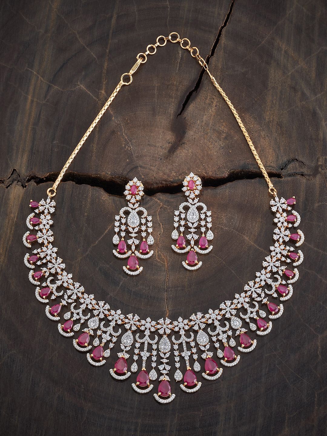 

Kushal's Fashion Jewellery Gold Plated Plated Cubic Zirconia Studded Jewellery Set