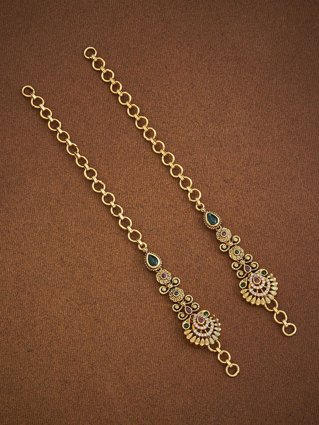 

Kushal's Fashion Jewellery Women Ethnic Antique Embellished Matil, Gold
