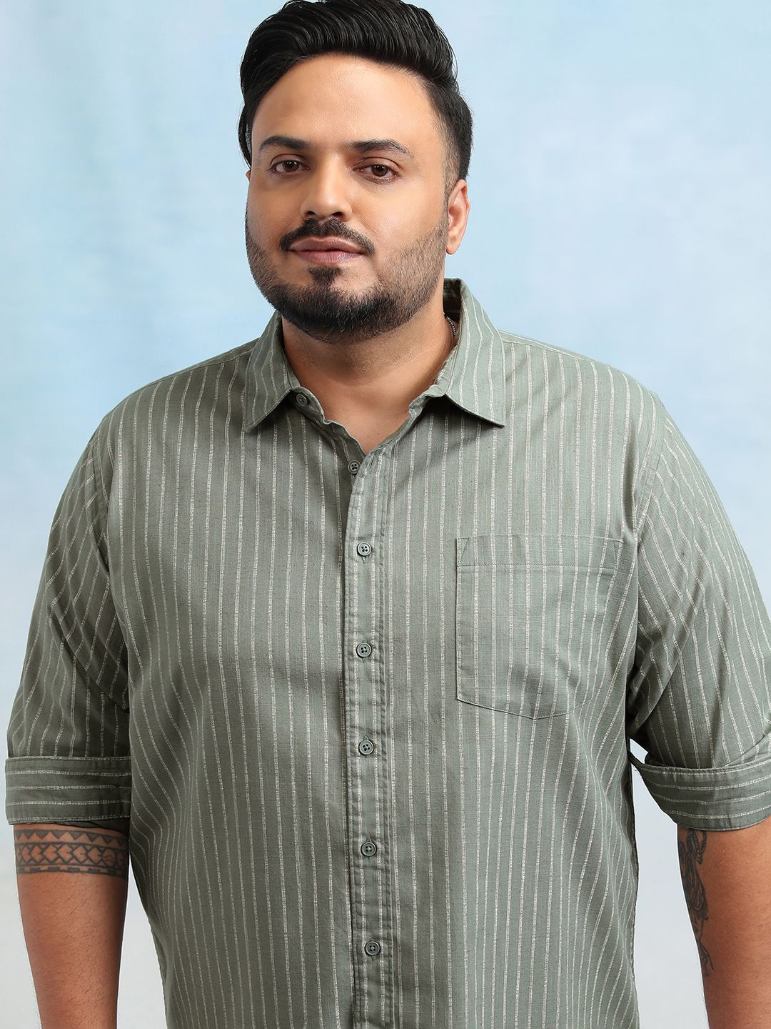 

HIGHLANDER Men Plus Size Regular Fit Shirt, Olive