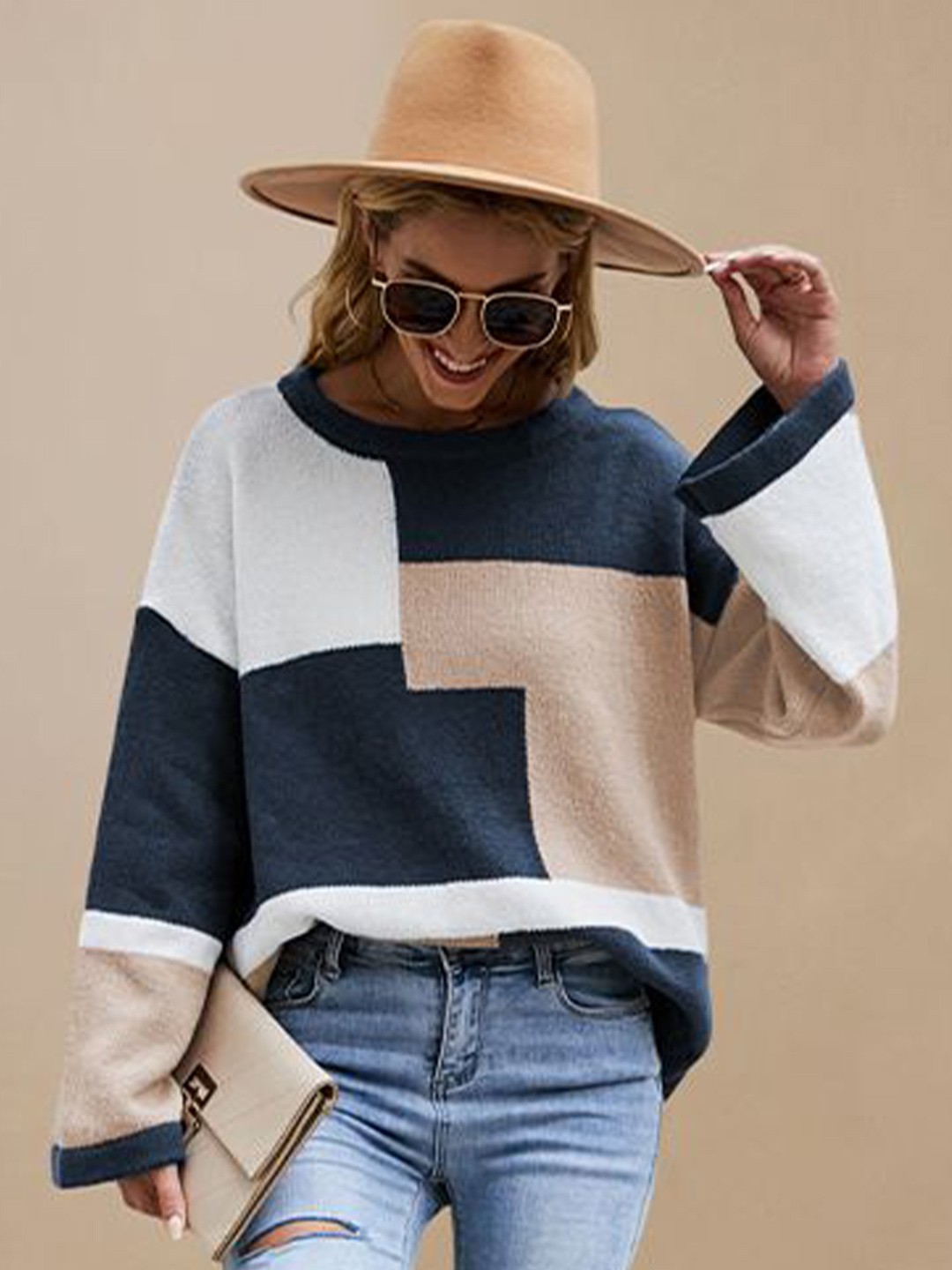 

StyleCast Women Colourblocked Pullover Sweaters, Blue
