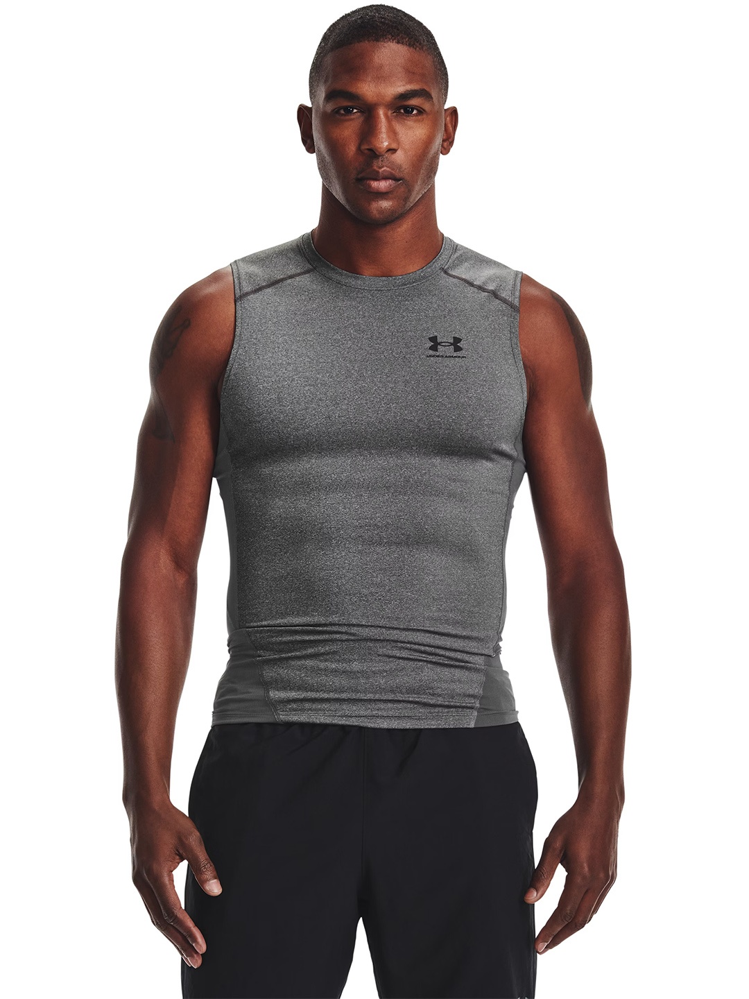 

UNDER ARMOUR Heatgear Sleeveless Compression Fit T-shirt, Grey