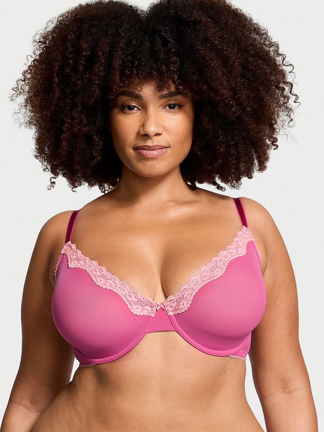 

Victoria's Secret Medium Coverage Underwired Solid Bra, Pink