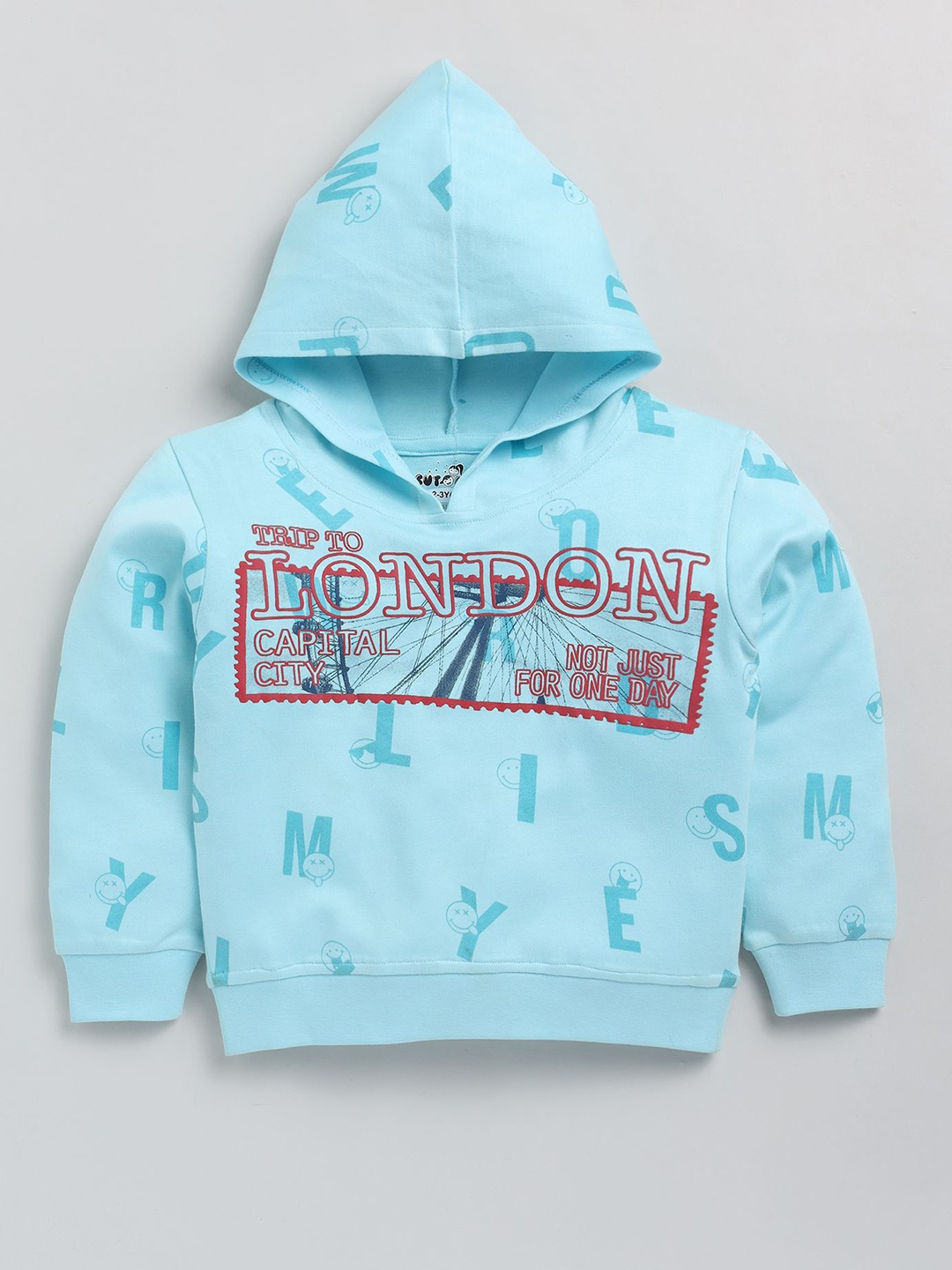 

Cutopies Boys Printed Hooded Sweatshirt, Blue