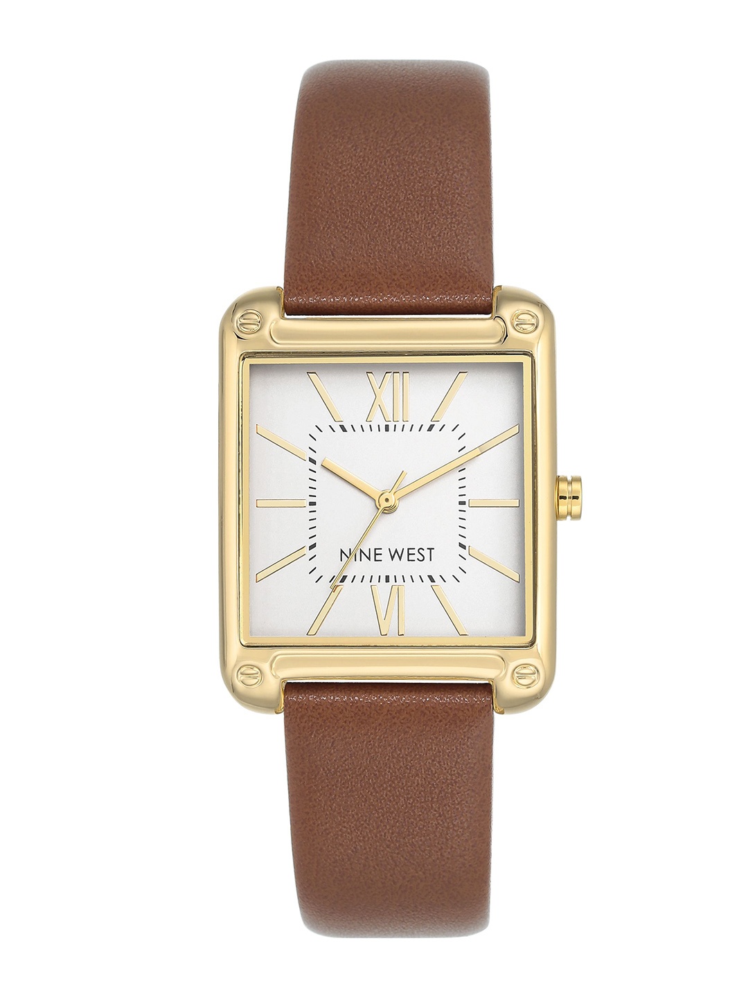 

Nine West Women Dial & Leather Straps Analogue Watch NW-2116SVBN, Brown