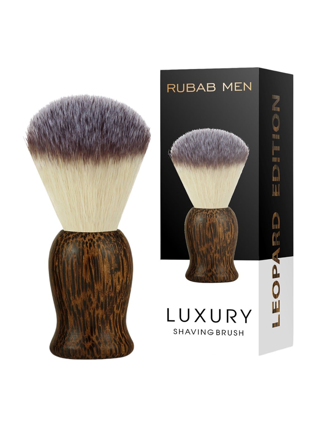 

RUBAB MEN 100% Cruelty Free Bristles Premium Soft Shaving Brush, Brown