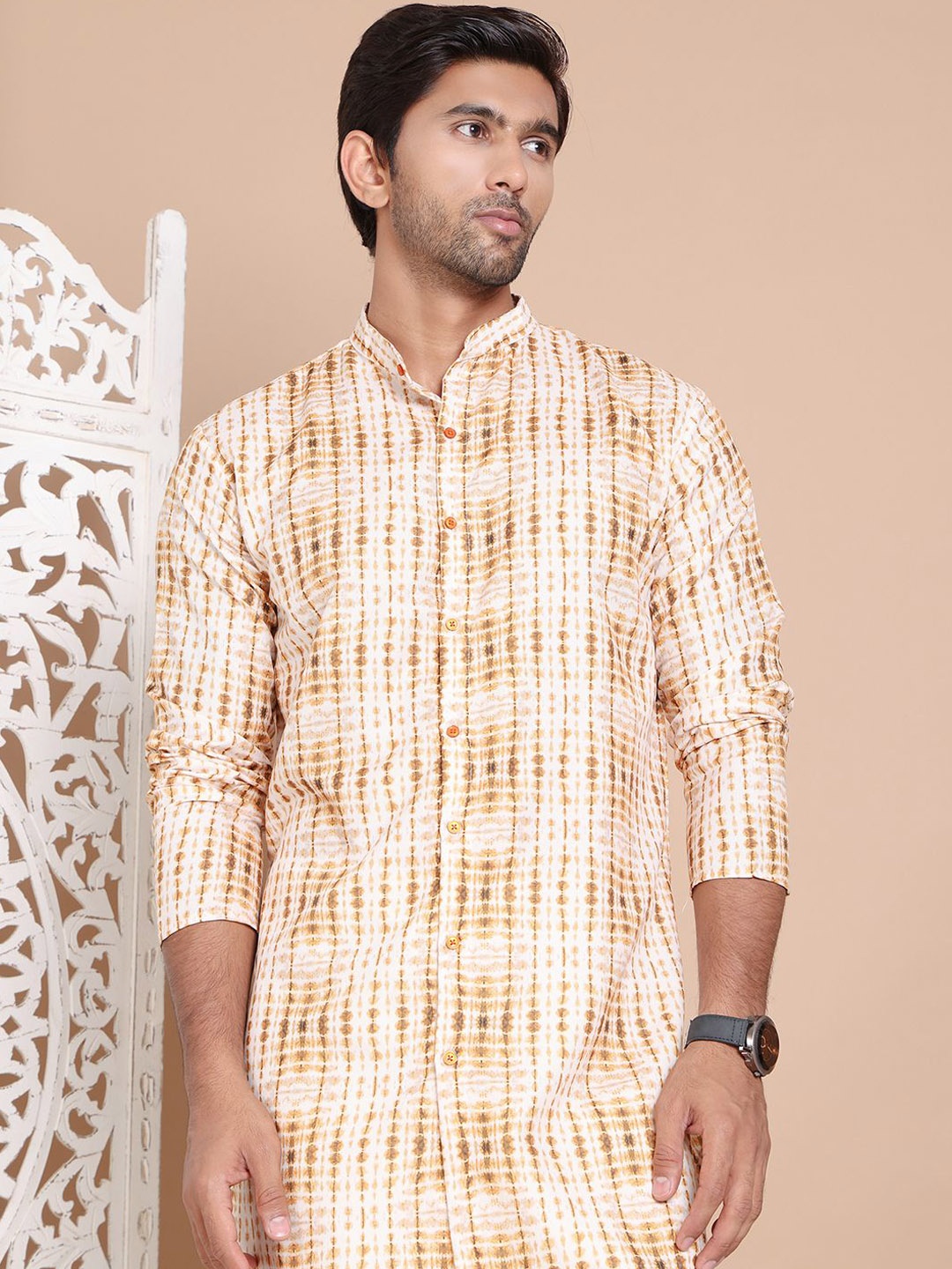

Jompers Men Printed Regular Kurta with Trousers, White
