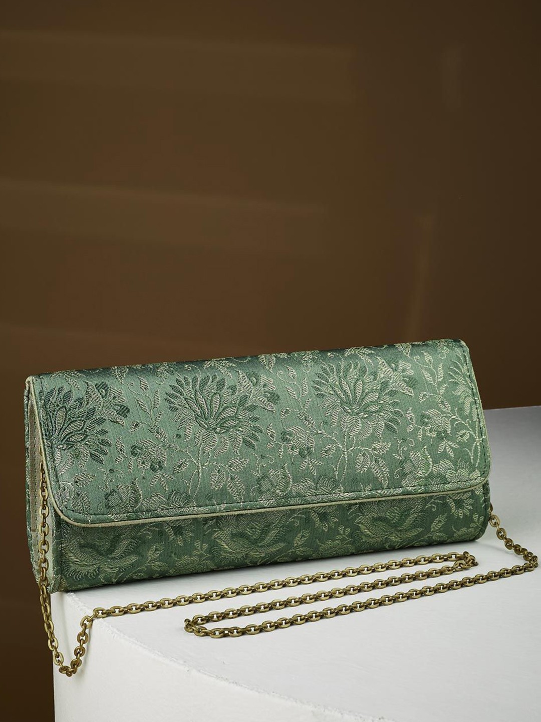 

Fabindia Printed Purse Clutch, Green
