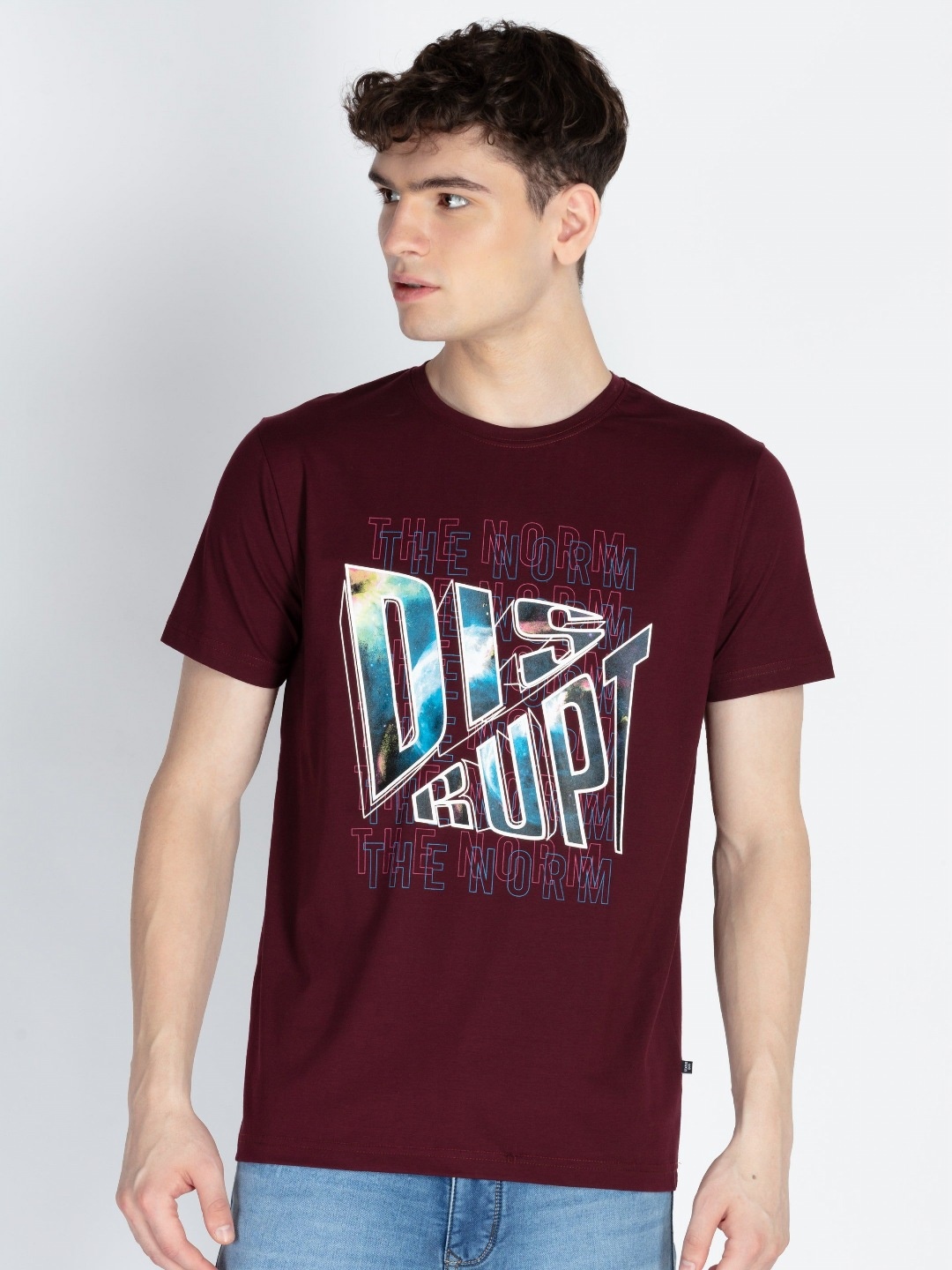 

Status Quo Men Printed Applique T-shirt, Maroon