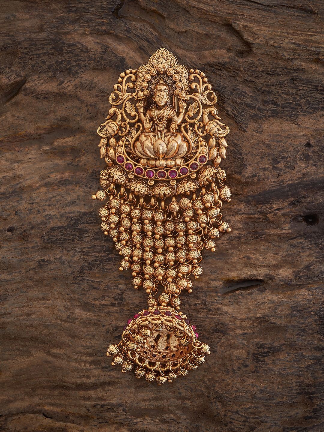 

Kushal's Fashion Jewellery Women Ethnic Antique Embellished Hair Brooch, Gold