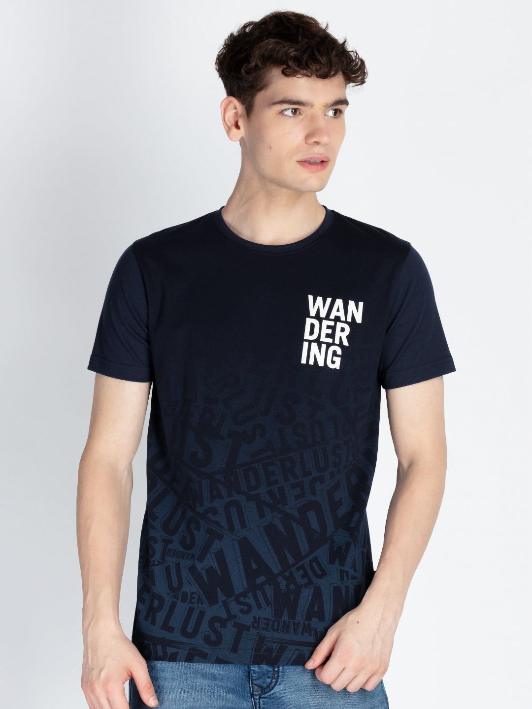 

Status Quo Men Printed Pockets T-shirt, Navy blue