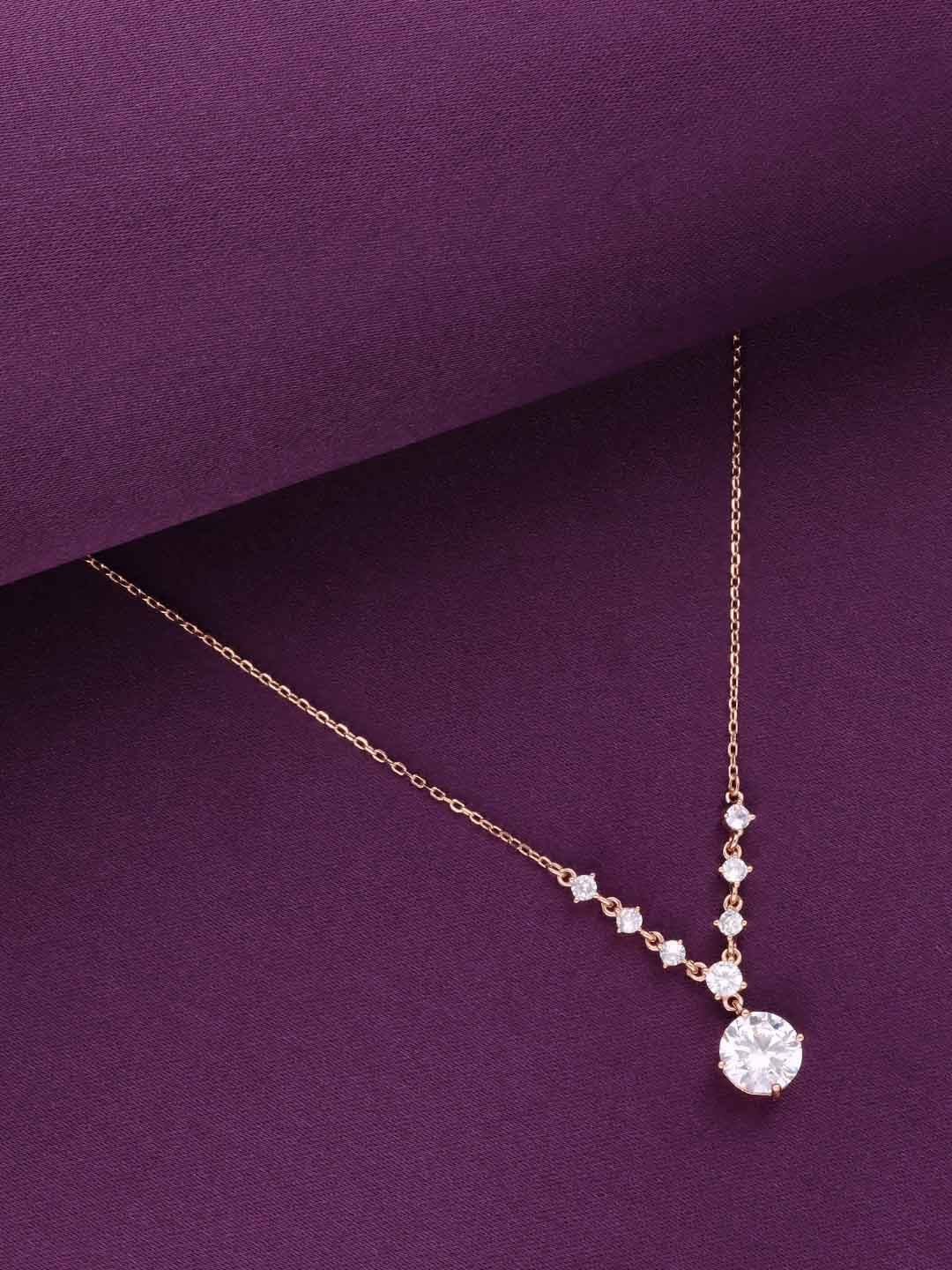 

KAI JEWEL Rose Gold Plated 92.5 Sterling Silver Cubic Zirconia Necklace